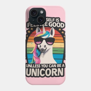 Be Yourself Is Feline Good Unicorn T-Shirt Phone Case