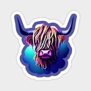 Highland cattle watercolor design Magnet