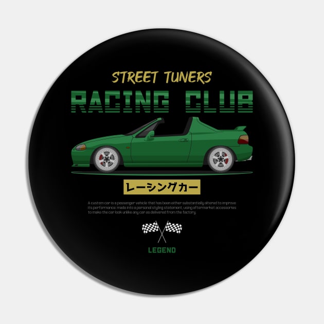 Street Tuners Green Del Sol JDM Pin by GoldenTuners