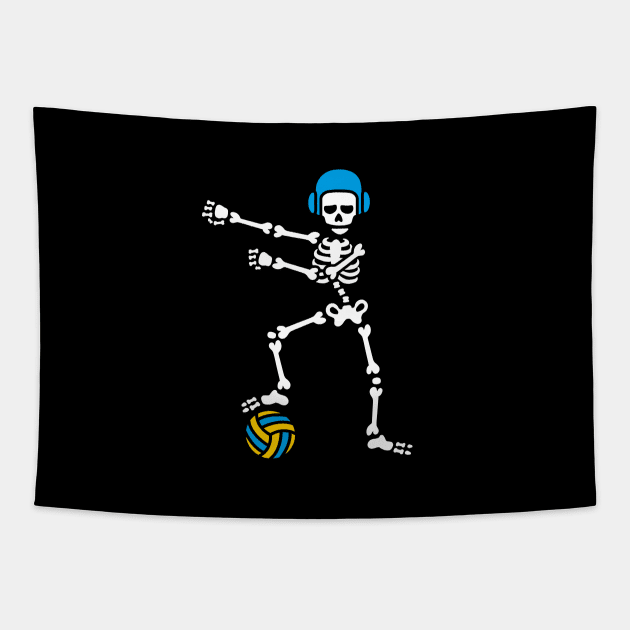 Water polo FLOSS FLOSSING skeleton Halloween Tapestry by LaundryFactory