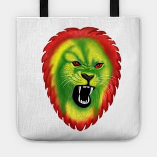 Colourful Angry Lion Head Tote