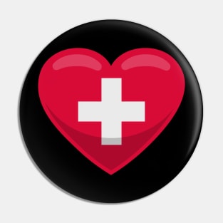 Switzerland Flag Heart Pin