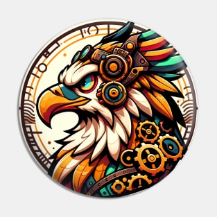 Steampunk Anthro Avian Griffin Art Pin