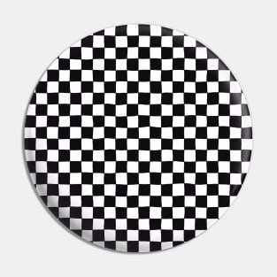 Wonky Checkerboard, Black and White Pin