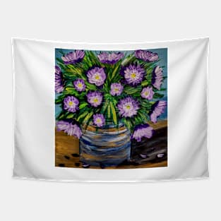 Stunning beautiful abstract flowers in a glass Vass Tapestry