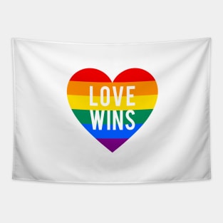 Love wins rainbow heart Tapestry