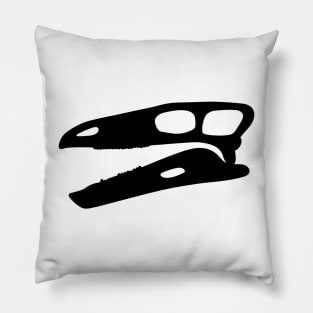 Stegosaurus skull - black Pillow