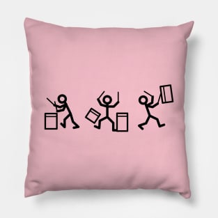 Drummer-Stickmen (black) Pillow