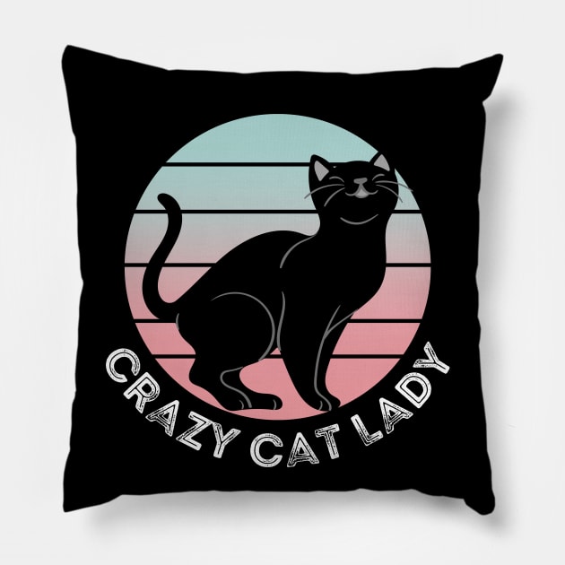 Crazy Cat Lady, Cat Merch Design Pillow by Hifzhan Graphics