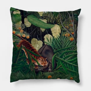 Henri Rousseau Fight between a Tiger and a Buffalo Pillow