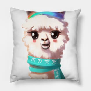 Cute Llama Drawing Pillow