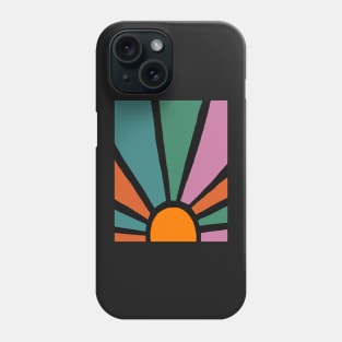 Abstract sunset 80s style o black Phone Case