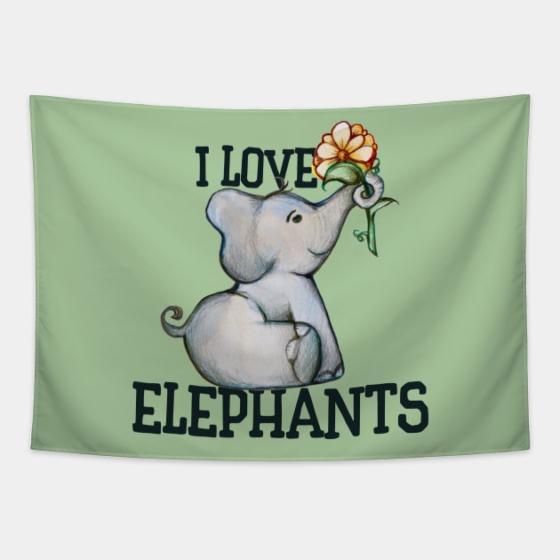 I love elephants Tapestry by bubbsnugg