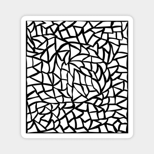 Black and white abstract mosaic print Magnet