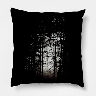 Grainy Dark Forest Design Pillow