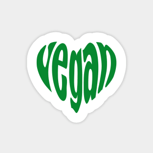 Vegan, green heart Magnet