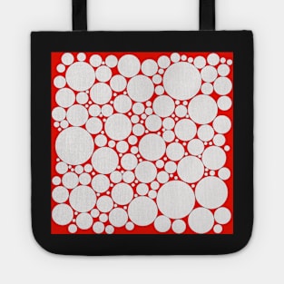 white and red pop art polka dot pattern Tote