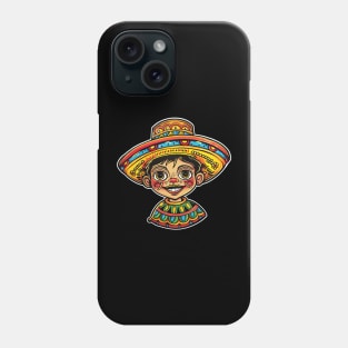 Cinco de mayo mexican cartoon boy wear sumbrero Phone Case