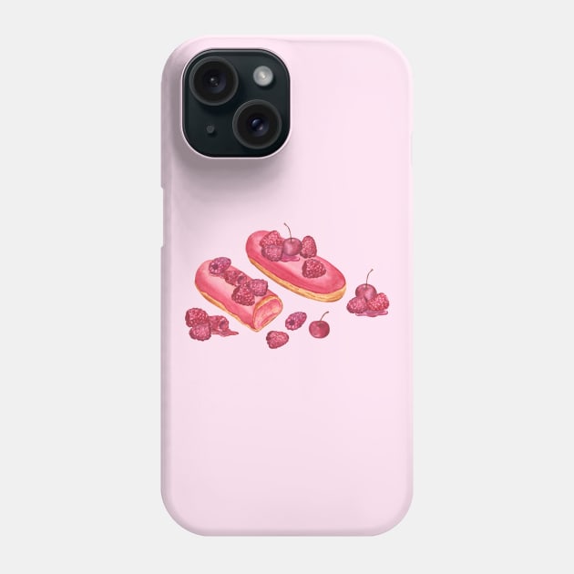 Eclairs and raspberry Phone Case by Flowersforbear