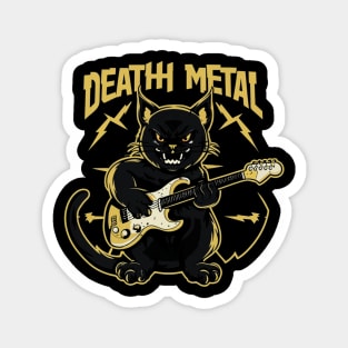 Death Metal Satanic Baphomet Cat playing guitar Magnet