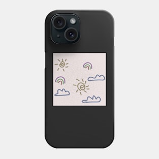 Sun, Cloud and Rainbow - Pattern for kids Phone Case