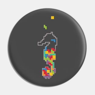 Tetris seahorse Pin