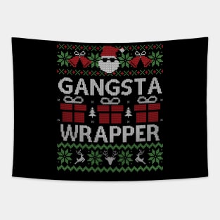 Ugly Christmas Sweater Gangsta Wrapper Tapestry
