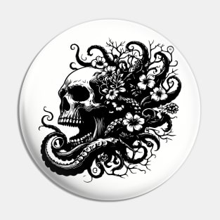 skull out of kraken design Pin