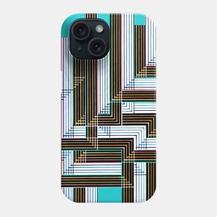 Multyplied parallel and perpendicular variations hand-drawn color pen lines in blue Phone Case