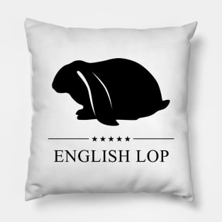 English Lop Rabbit Black Silhouette Pillow