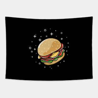 Cute Burger Cartoon Tapestry