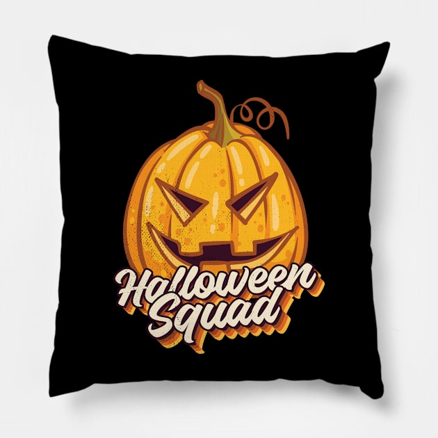 Pumpkin Halloween Squad Pillow by ArtStopCreative