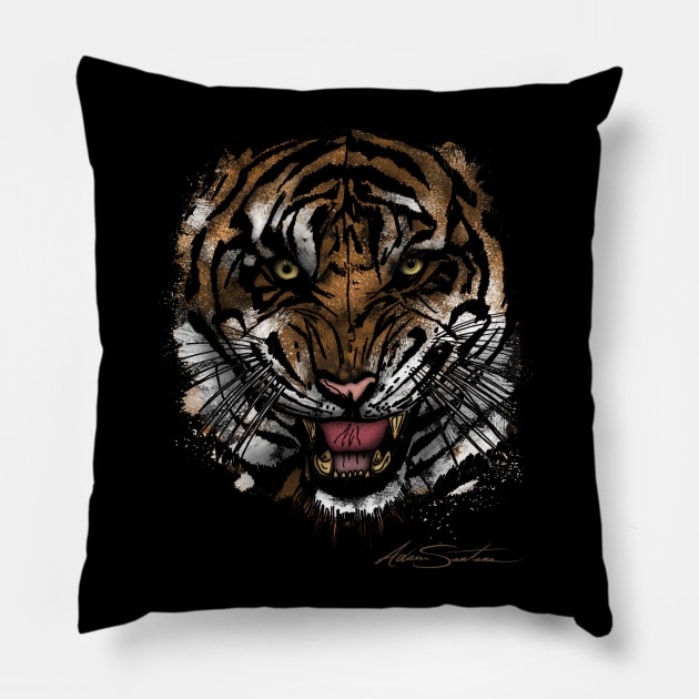 Tiger Face Pillow by adamzworld