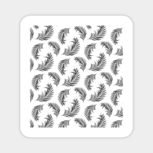 Black and white palm leaves pattern Magnet