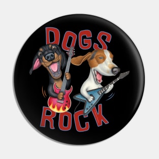 Dogs Rock Cute Funny Pin