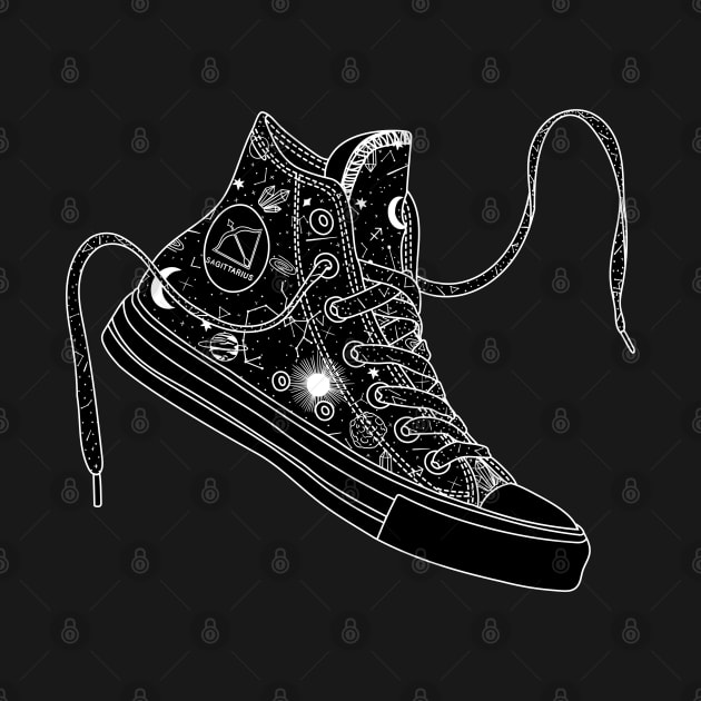 Sagittarius high tops - Black & White by MickeyEdwards