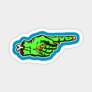 I'm with Stupid Undead Zombie Green Cartoon Retro Hand Magnet