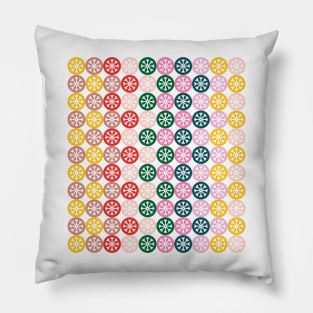 Colorful Christmas snowflakes pattern Pillow
