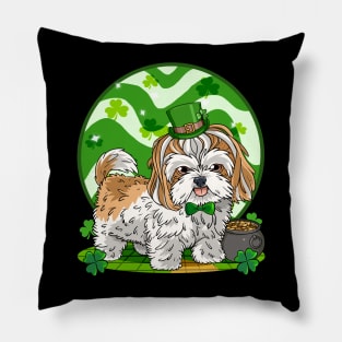 Shih Tzu Leprechaun St Patricks Day Cute Irish Dog Pillow