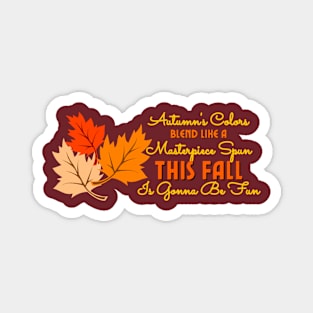 Fall's Artistry: A Symphony of Autumn Leaves and Colors Magnet