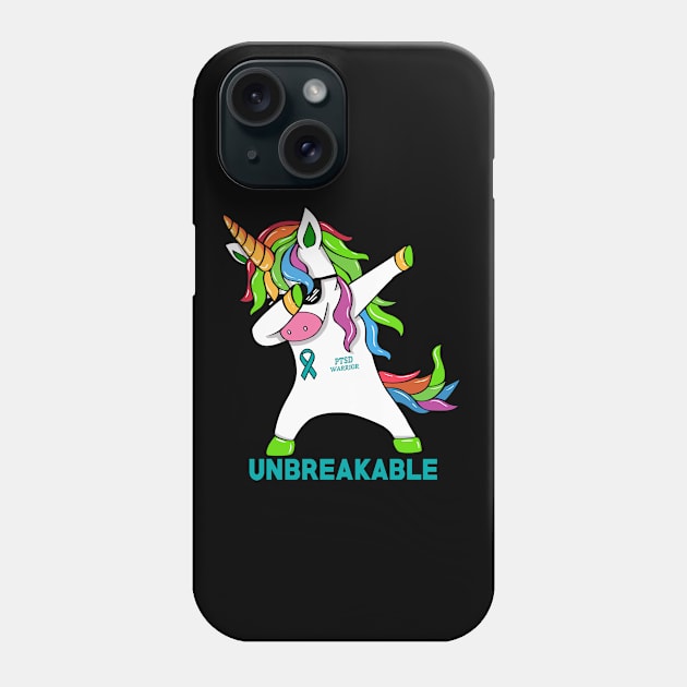 PTSD Awareness Unicorn Warrior Unbreakable Phone Case by mateobarkley67