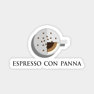 Hot espresso con panna coffee cup top view in flat design style Magnet