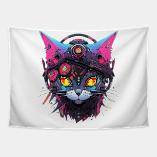 cyborg cat Tapestry