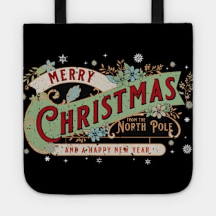 Merry Christmas Retro Type (distressed) Tote