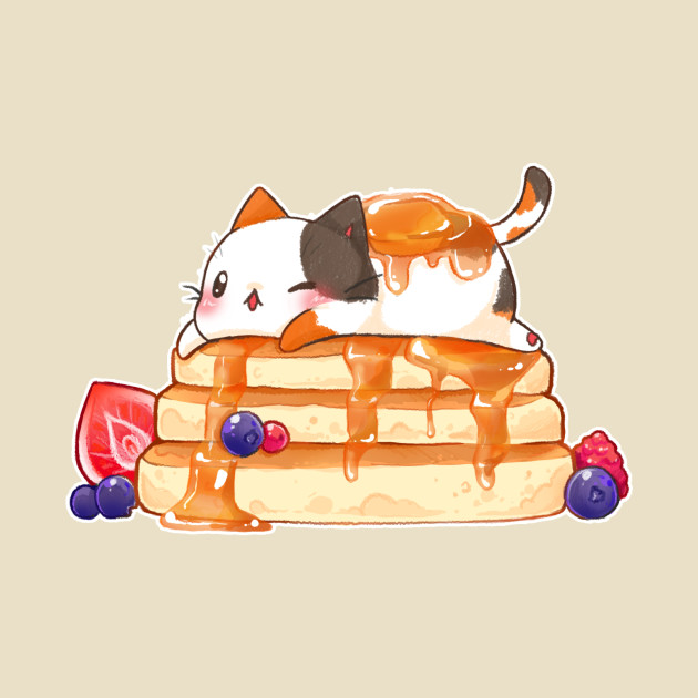 Pancake cat - Pancakes - T-Shirt | TeePublic