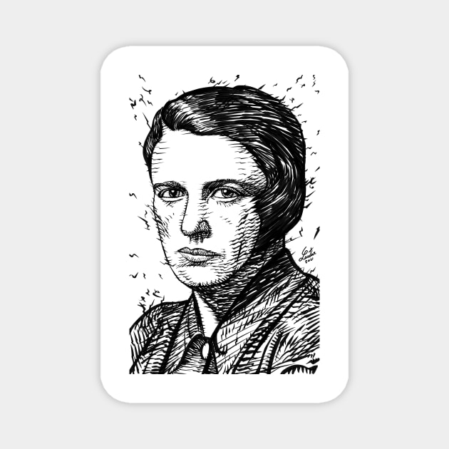 AYN RAND ink portrait Magnet by lautir