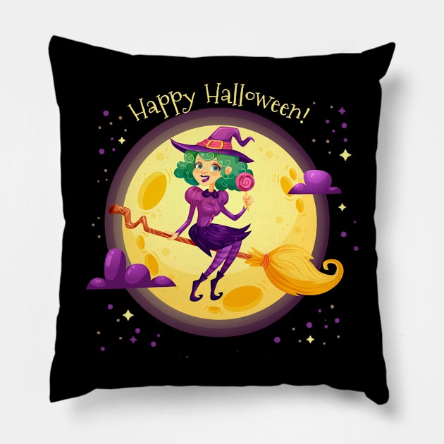 Witch Moon Pillow by Mako Design 