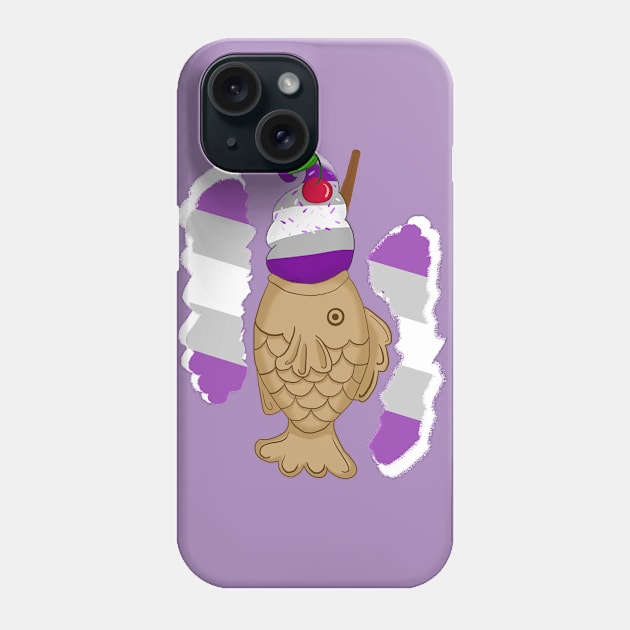 Pride Taiyaki design, 2nd wave (grey ace) Phone Case by VixenwithStripes