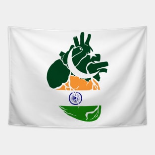 Pakistan and India flag heart Tapestry