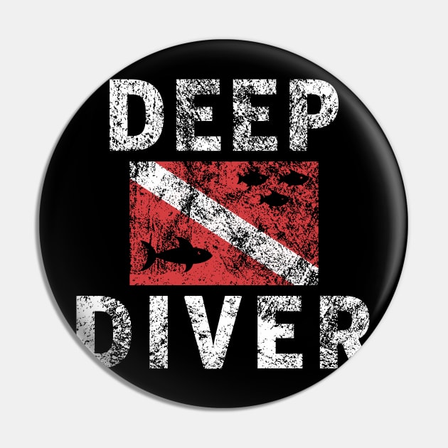 Diving Deep Sea Fish Shark Diver Gift Pin by JeZeDe